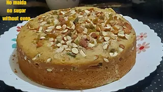 oats और गेंहू के आटें से बनाये इतना healthy और स्वादिष्ट केक| No maida,No sugar,without oven cake