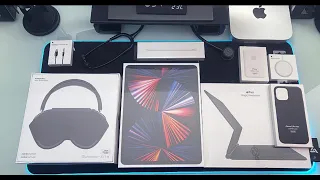 The MEGA Apple Unboxing [2500$+] (iPad Pro 12.9”, Airpods Max, Apple Wallet ...) - ASMR