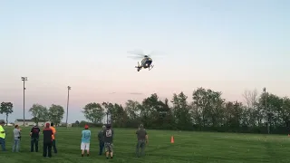 MedForce 2 landing in Morning Sun for a walkthrough of the helicopter