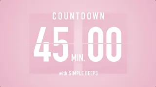 45 Min Countdown Flip Clock Timer / Simple Beeps 🌸🔔