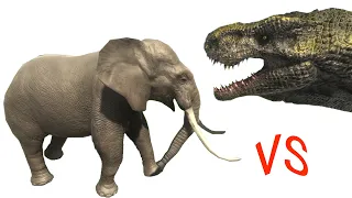 Long Battle 1vs1 ARBS｜Elephant VS T-REX  --  Animal Revolt Battle Simulator