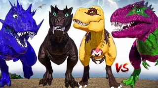 3 HEAD VENOM T-REX & Tarbosaurus Vs Spinosaurus & Godzilla Dinosaurs Battle Jurassic World Evolution