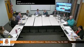 Fenton Area Public Schools Board of Ed Meeting - 2-5-2024