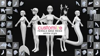 Customize Female Base Mesh Anime Style