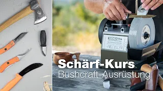 Schärfen Sie Messer und Beile für den Outdoor-Bereich |  Tormek T-4 Bushcraft | Live-Schärf-Kurs