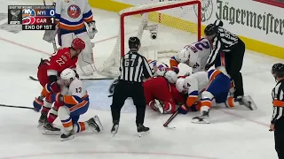 Carolina Hurricanes Vs New York Islanders End Of Period Scrum