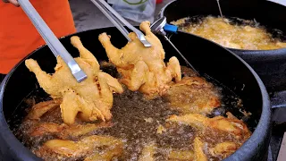 가마솥으로 튀기는 겉바 속촉! 7,000원 통닭, 줄서서 먹는곳 | $ 6 Whole Chicken Frying in a Cauldron | Korean Street food