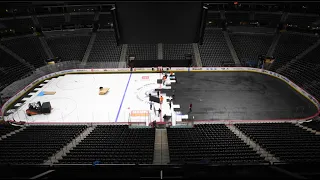 Watch Ball Arena convert from Nuggets court to Avalanche ice in hours