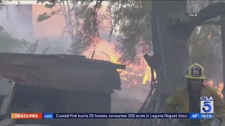 Brush fire threatened homes in San Pedro