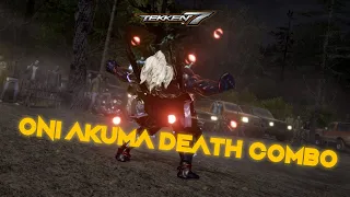 Oni Akuma death combo on Geese Howard stage | Tekken 7 season 4