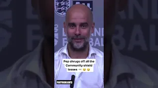 Pep Guardiola on losing Community Shield 3 times in a row🤣😈 #football #shorts #mancity #barcelona