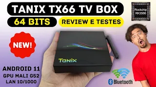 TANIX TX66 TV BOX ROCKCHIP RK3566 04GB DDR3 64 BITS MALI G52 - REVIEW UNBOXING GAMES E TESTES