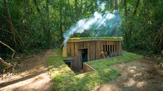 How To Build The Most Beautiful Underground Bamboo House by Ancient Skills, Solo Bushcraft