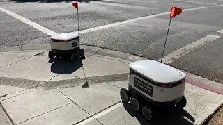 Робот доставка Еды. Шутки на улице. Robot Delivery. Прикол Калифорния. Я не знаю, Я не срал 😂