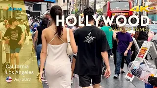 HOLLYWOOD Walk Of Fame 🌴 Los Angeles [4K] 🇺🇸 July 2023