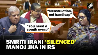 “Menstrual cycle, not handicap” Smriti Irani ‘silenced’ Manoj Jha on menstrual leave in Rajya Sabha