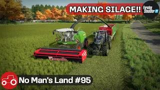 Making Silage From Corn & Grass, Sowing Grass - No Man's Land #95 FS22 Timelapse