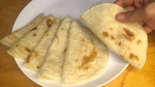 Tortillas in 5 minutes from batter, without rolling and without kneading