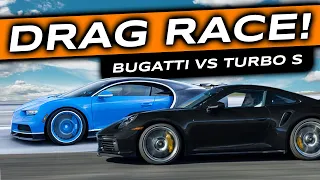 DRAG RACE! -  BUGATTI VS PORSCHE...CAN WE HIT 200MPH!?