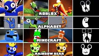 ROBLOX vs ALPHABET LORE vs MINECRAFT vs Rainbow Bear Jumpscares in Rainbow Friends [ROBLOX]