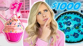 $1 VS $1000 PINK VS BLUE FOODS!