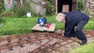 Building a layover crossing for our 7 1/4" minimal gauge garden railway