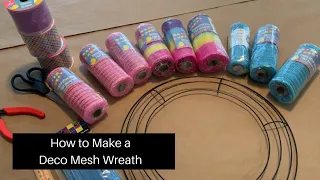 How To Make A Deco Mesh Wreath | Easter DIY | Dollar Tree DIY