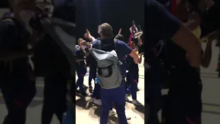 The celebration of Fc barcelona players after winning Copa Del Ray, Bringing Cup in Catalunya.