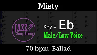 Misty - with Intro + Lyrics in Eb (Male) - Jazz Sing-Along