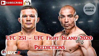 UFC 251 UFC Bantamweight Title Petr Yan vs.  José Aldo UFC Fight Island Predictions EA Sports UFC 3