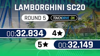 Asphalt 9 - LAMBORGHINI SC20 Grand Prix Round 5 - 4⭐ & 5⭐ Touchdrive Reference Laps - HOTEL ROAD