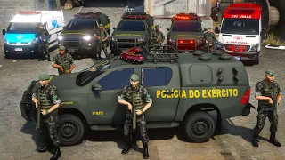 POLÍCIA DO EXÉRCITO EM CONFRONTO NA COMUNIDADE | GTA 5 POLICIAL