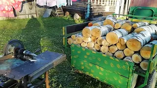 Ноябрь. Заготовка дров на самодельном минитракторе!