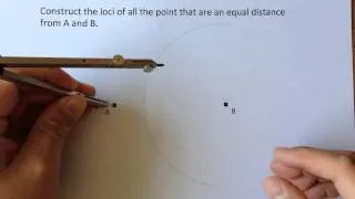 Construct the loci of points an equal distance away from 2