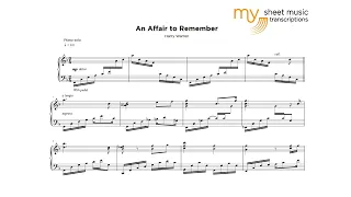 An Affair To Remember (Harry Warren) - Sheet Music Transcription