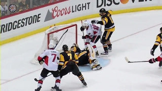 Dzingel ties Game 7 after puck goes off post and bounces right to him
