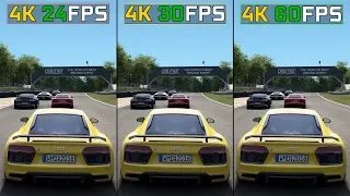 4K 24 fps vs. 30 fps vs. 60 fps | 2160p GAMING Comparison High Graphics