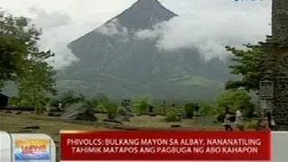 PHIVOLCS: Bulkang Mayon sa Albay, nananatiling tahimik matapos ang pagbuga ng abo kahapon