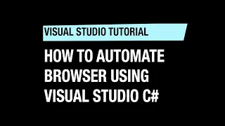 how to automate browser using Console App C# - selenium Automation