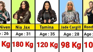 WWE Female Wrestlers Weight Comparison 2023