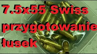 Łuski 7.5x55 Swiss strzelone z Stgw57 - czyszczenie przed elaboracją