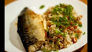 Couldn't Be Better. Baked MACKEREL! The Perfect Combination of Fish, Rice, and Vegetables.