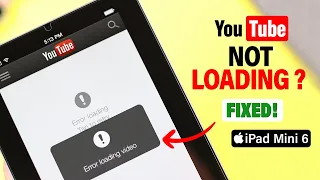 How to Fix YouTube Error Loading Tap To Retry on iPad Mini 6!