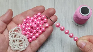 😍GIFT👌LOOK WHAT I DID WITH THE AMAZING HARMONY OF PINK AND WHITE PEARLS WITH BEADS.