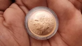 Super valiosa moneda de $10 pesos de ORO mexicana!!!