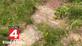 Mysterious headstones found near home on Detroit's east side