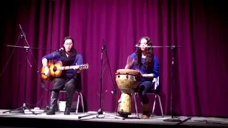 Faouzia playing drum singing French with Samia