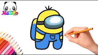 Как нарисовать Амонг Ас Миньон | Простые рисунки для срисовки | How to draw Among Us Minion