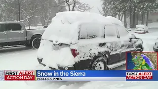 Snow coats the Sierra, snarls traffic on I-80 and Highway 50