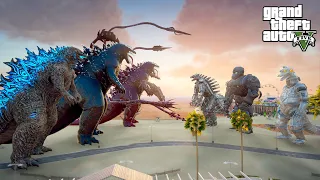 Atomic Godzilla, Godzilla Venom, Godzilla Carnage vs Mechagodzilla Team - GTA V Mods